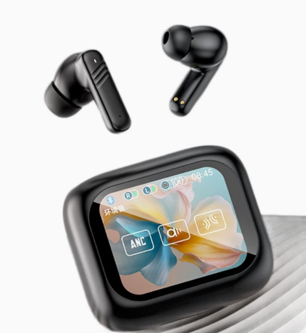 Cash on Delivery – Wireless Earphone, Noise Cancelling Bluetooth Earbuds with Smart Touch Display Charging Case, Lightweight Sport Headset for Gym, Long Standby, Waterproof In-Ear Headphones for iPhone – Multilingual, Chargeable Audio Electronic
