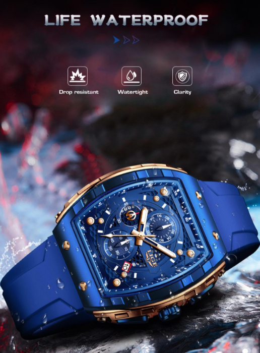 Cash on Delivery – Men's Sporty Waterproof Quartz Watch, Fashionable Luminous Watch with Calendar Display for Party, Daily Clothing Decor, Trendy All-Match & Exquisite Watch for Gift with Box