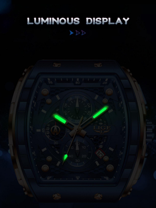 Cash on Delivery – Men's Sporty Waterproof Quartz Watch, Fashionable Luminous Watch with Calendar Display for Party, Daily Clothing Decor, Trendy All-Match & Exquisite Watch for Gift with Box