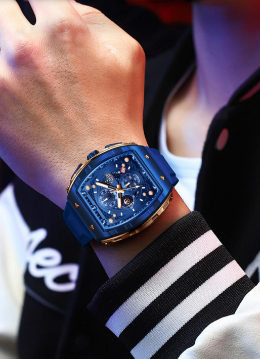 Cash on Delivery – Men's Sporty Waterproof Quartz Watch, Fashionable Luminous Watch with Calendar Display for Party, Daily Clothing Decor, Trendy All-Match & Exquisite Watch for Gift with Box