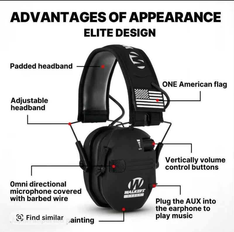 Electronic Hearing Protector, Noise Reduction Earmuffs, Head Mounted Wired Earmuffs,Hearing Protection-Earphone for Shooting, Hunting,Outdoor Activities,Halloween gifts, Christmas gifts.