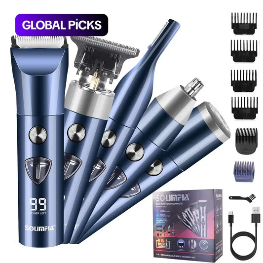 26new 5 in 1 Men's Body Hair Trimmer, Cordless Hair Clipper Set, Hair Clippers, Electric Shaver Razor Beard Trimmer for Men, Nose Hair Trimmer #GLOBAL PICKS