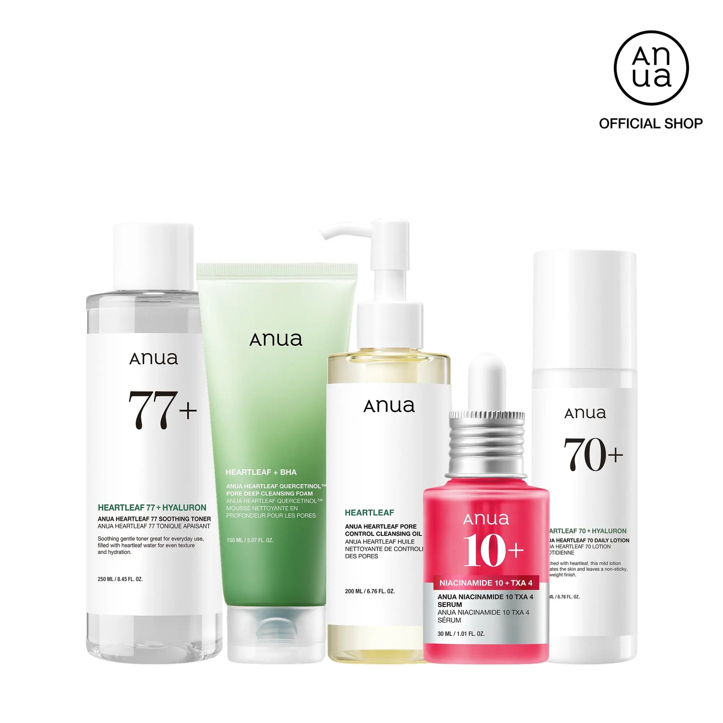[Anua] Viral Ultimate Glass Skin Bundle | Salmon PDRN Cream + Niacinamide Serum + Double Cleansing + Heartleaf Toner + Daily Lotion | Daily Korean Skincare Kit Hydrating Calming image 7