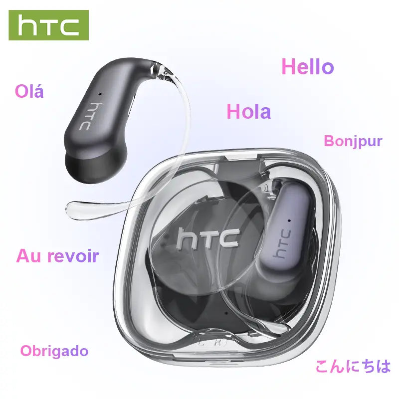 HTC NE38 OWS Wireless Translation Earbuds, Supports Real-Time Translation in 134 Languages With APP, Bluetooth 6.0 Earphones, IPX5 Waterproof, HIFI Sound Quality, Suitable for Office, Sports, Study and Audio Calls | Built-in Microphone | AI Headphones