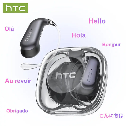 HTC NE38 OWS Wireless Translation Earbuds, Supports Real-Time Translation in 134 Languages With APP, Bluetooth 6.0 Earphones, IPX5 Waterproof, HIFI Sound Quality, Suitable for Office, Sports, Study and Audio Calls | Built-in Microphone | AI Headphones