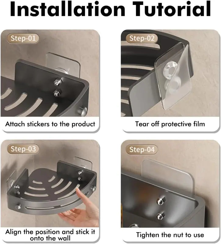 3-Pack Black Triangle Shower Caddy, 3-Tier Corner Shelves Shower Storage Rack, Drill Free Wall MountShower Organizer, 40lbs Load Capacity BathroomAccessories Towels Hook Toiletries