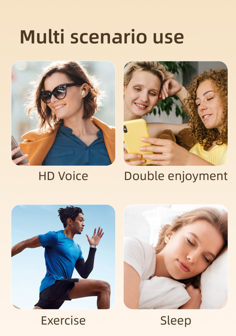 【2 pairs of headphones】Wireless Bluetooth Headphones，Tiny Size Invisible Earbuds，Waterproof Headsets，With Mic，Sleep and Sports Earphones Set, 2 Pairs, Mini and Short Handle Design，for Work Sport Sleeping