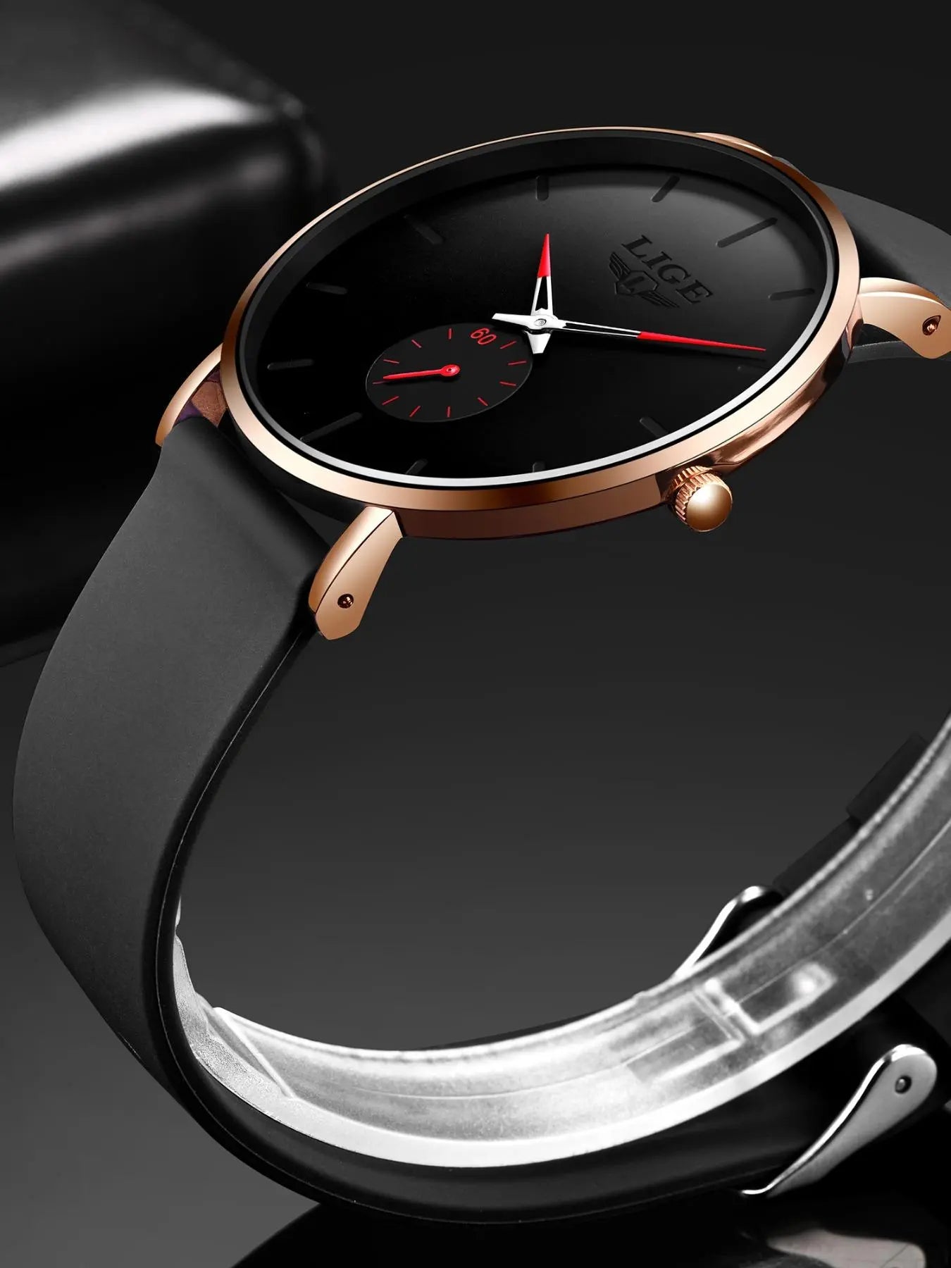 Men's Business Fashion Round Dial Analog Quartz Watch, Minimalist Style Wristwatch, Modern Fashionable Wristwatch, Trendy Watch for Daily Use As Gift with Box, Business Casual Watch, Business Fashion Watches image 4