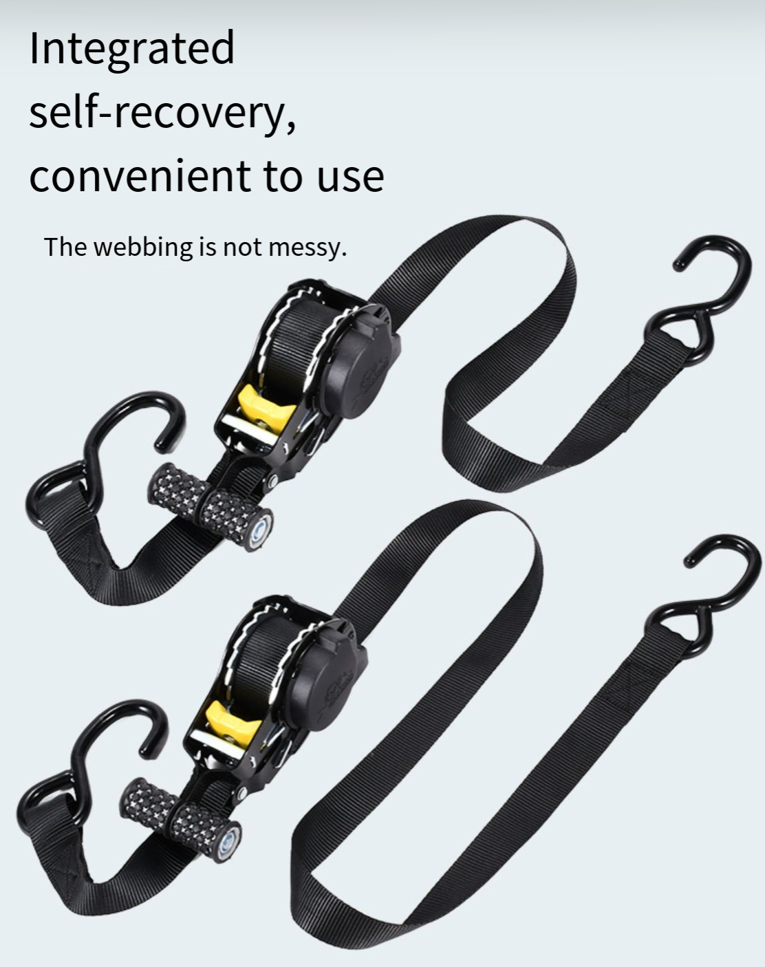 Automatic cargo contraction tensioner2.5cm×330cm Retractable Ratchet Straps 2-Pack (1,455lb Break Strength) Heavy Duty Self Retracting Tie Down Straps for Truck, Cargo Trailer motorbike