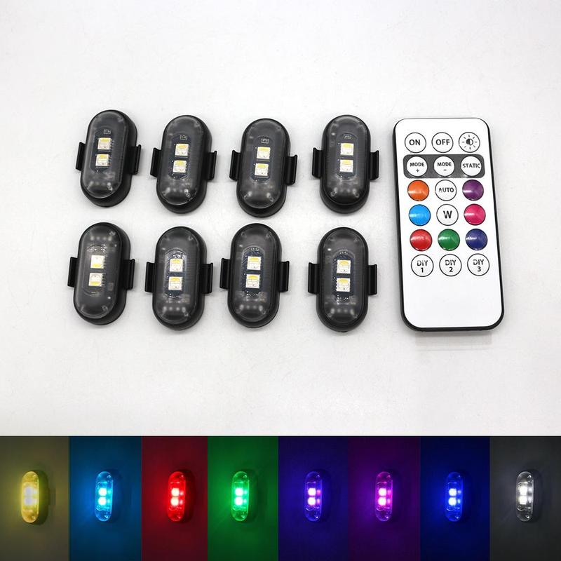 Car LED Light, Multifunctional Car LED Warning Light, Rechargeable Wireless Car Light with Remote Control, Decorative Light, Motorcycle, Truck