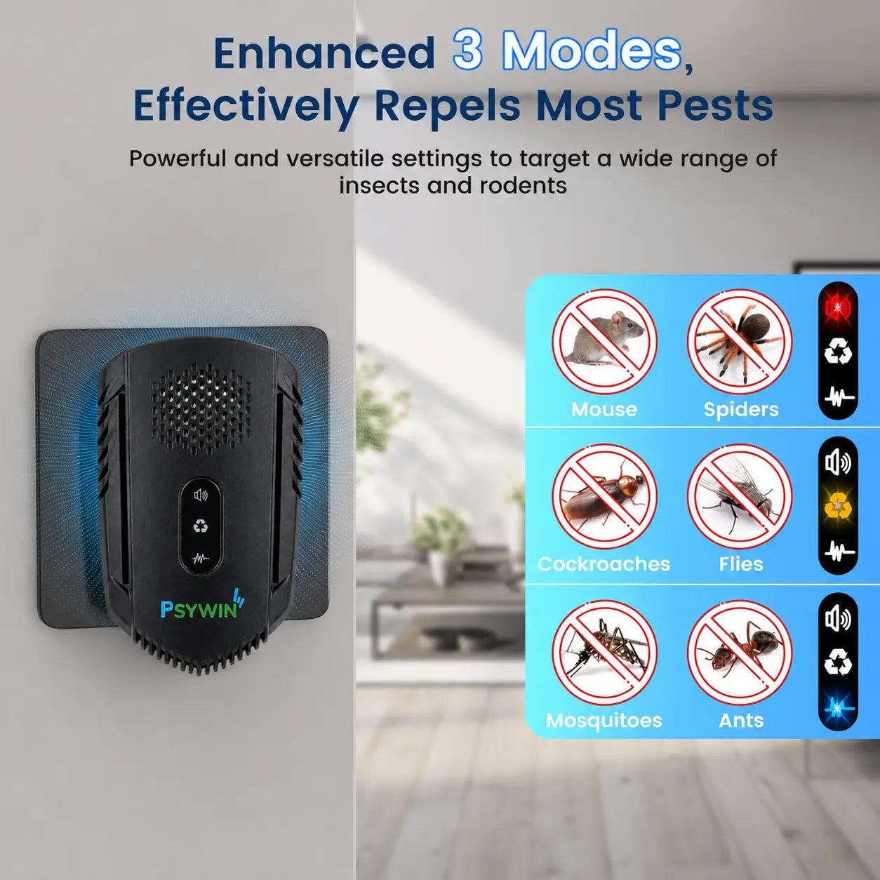 Smart Ultrasonic Pest Repeller Plug-in Variable-Frequency Indoor Bug Shield with Night Light for Home, Bedroom & Kitchen Safe for Kids & Pets Radiation-Free image 6