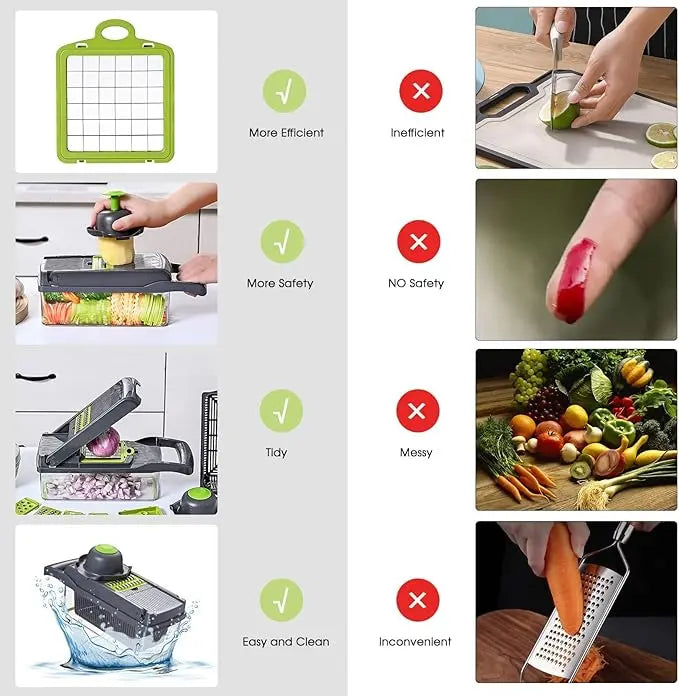 Adjustable Vegetable Cutter Slicer - 15 Kits Vegetable Dicer, Carrot & Garlic - Utensils for Home durable vegetable pc multifuctional veggie chopper Multifunctional Vegetable Multifunctional Vegetable mandoline fruit chopper carrot chopper