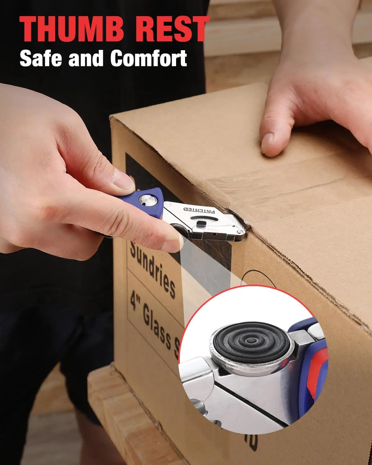 #fathersdaygift WORKPRO Folding Utility Knife, Quick-Change Box Cutter, Blade Storage in Handle with 5 Extra Blades Included image 4