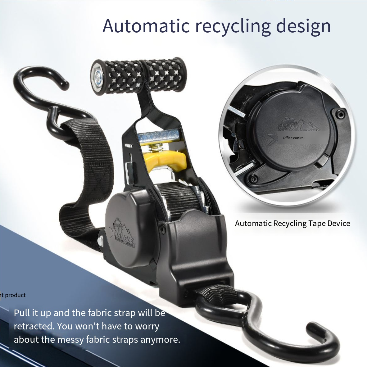 Automatic cargo contraction tensioner2.5cm×330cm Retractable Ratchet Straps 2-Pack (1,455lb Break Strength) Heavy Duty Self Retracting Tie Down Straps for Truck, Cargo Trailer motorbike