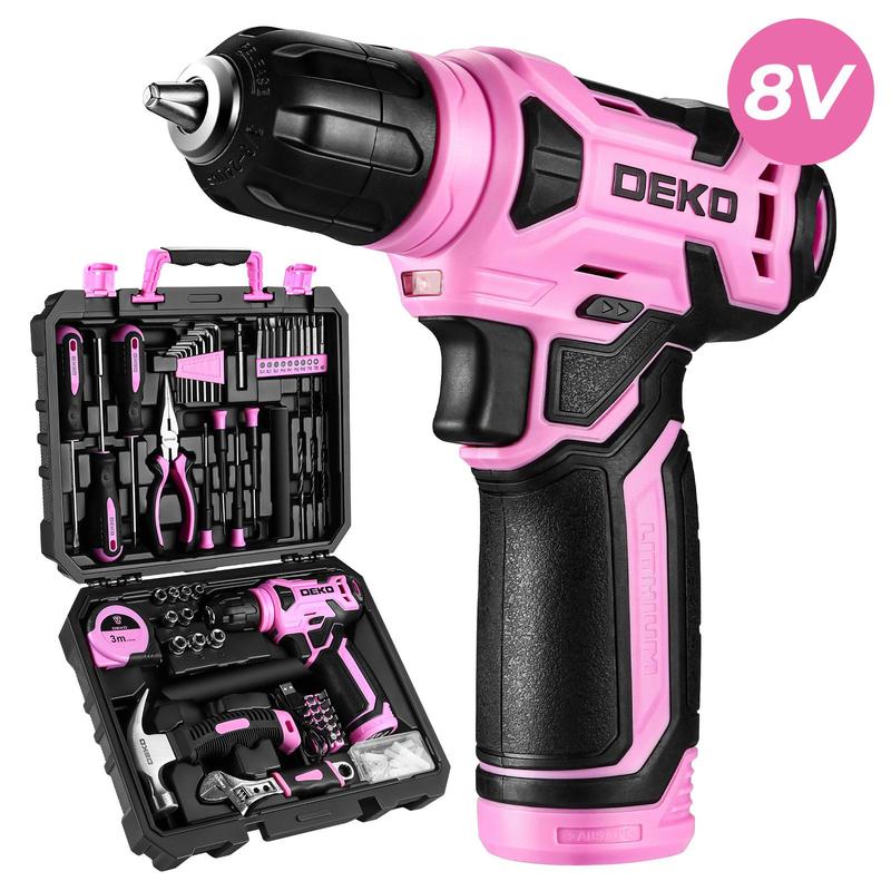 8V Cordless Drill Set, 126-Piece Home Tool Kit With Storage Box, Unisex DIY Power Tool Set For Fence Installation, Room Décor, Furniture Assembly, And Daily Repairs