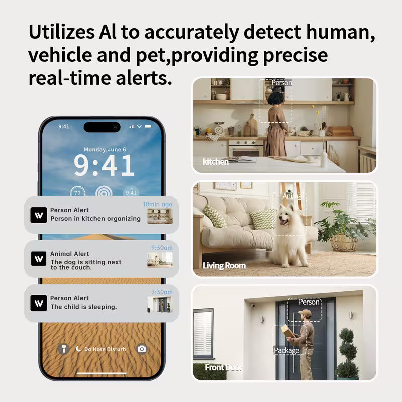 4MP QHD Pet & Baby Monitor Camera, Indoor Security Robot Camera with 5G & 2.4GHz WiFi, 360° Panoramic Night Vision, Two-Way Audio, Motion Detection Alert, Mobile App Control, Compatible with Alexa for Dogs & Cats (sd Not Included)