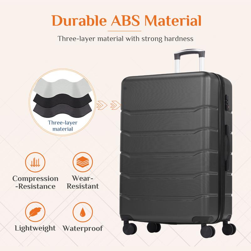 Luggage 20''/24''/28''Luggage, Hard Shell ABS Suitcase with Double Spinner Wheels, Lightweight Expandable Rolling Luggage with TSA Lock