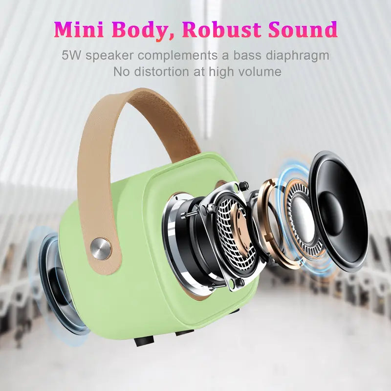 Mini Karaoke Machine Portable Bluetooth Speaker with Wireless Microphone 6 Sound Modes for Adults&Kids Birthday Home Farmily Friends Party Gifts for Girls Boys Friends Audio equipment *1  Microphone *2