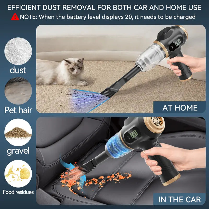 Christmas present Belibuy Handheld Cordless Car Vacuum Cleaner, 19000PA Powerful, 6-in-1 Portable Vacuum Cleaner with Smart Display, Suitable for Car, Home, Office, Pet Portable High portable cordless Cleaning Machine.