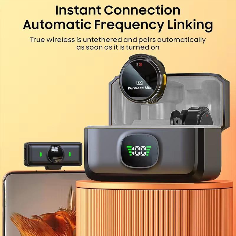 Wireless Lavalier Microphone for iPhone iPad Android With Charging Case Audio Smartphone Audio Smartphone