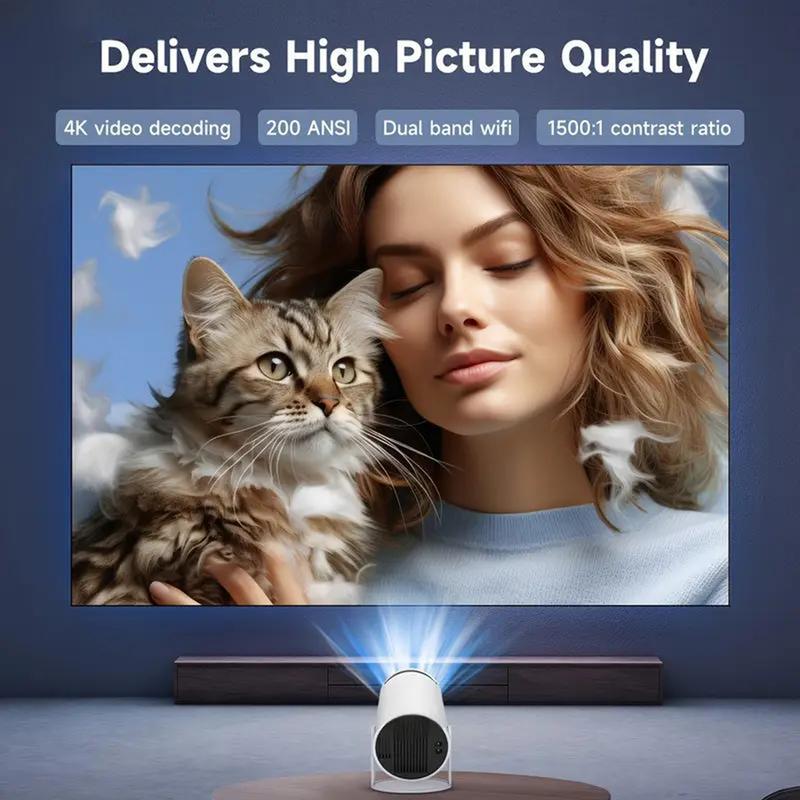 Smart Portable Outdoor 4K Projector with WlFl 6&Bluetooth 5.0, Projector for Home and Outdoor UseHome Cinema Birthday Gift