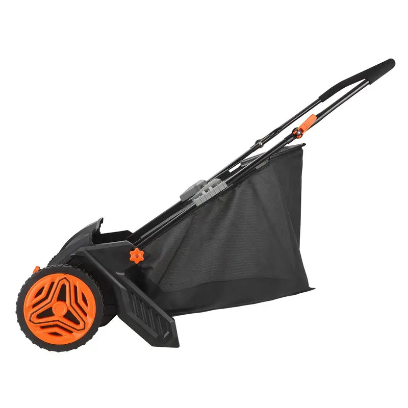 VEVOR Push Lawn Sweeper 21-Inch Leaf & Grass Collector with 3.5 cu. ft. Mesh Collection Hopper Bag, 2 Spinning Brushes & Strong Rubber Wheels