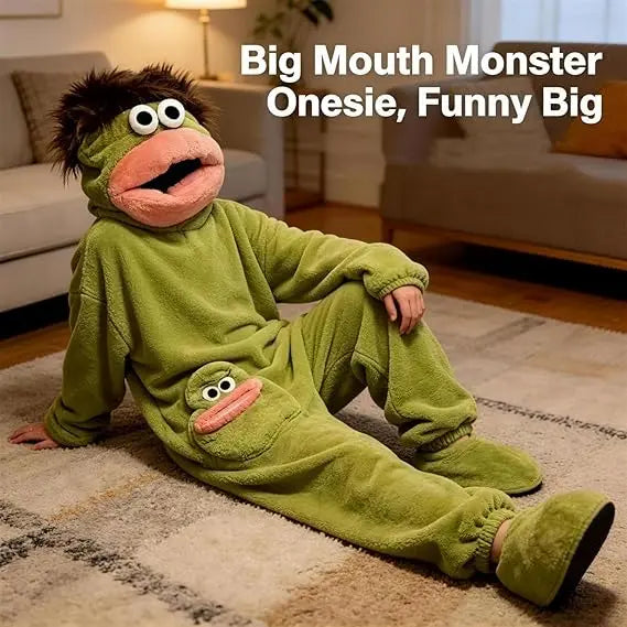 Msrlassn Cute Monster Pajamas Wearable Blanket Hoodie for Women Men, Mid Year Sale Oversize Soft Warm Cozy Pullover Home Loungewear Funny Pajamas Onesie, Father's Day Gift Perfect for Home Party Costume Halloween, One Size for Women Men Deals For You Day