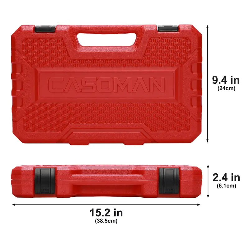 49-Piece 3/8" Drive Impact Socket Set SAE/Metric 6 Point CR-V Steel Includes Extension Bar Adapter & Universal Joint Tool #TikTokShopBacktoSchool - Hex Wrenches