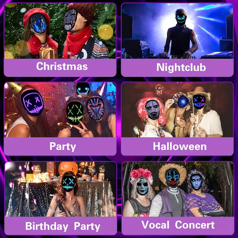 Face Transforming LED Mask, Bluetooth App Programmable, Gesture Control, 115 Built-in Patterns, DIY Custom Edit, Light Up Mask for Halloween, Bar, Carnival Party (Battery Not Included)