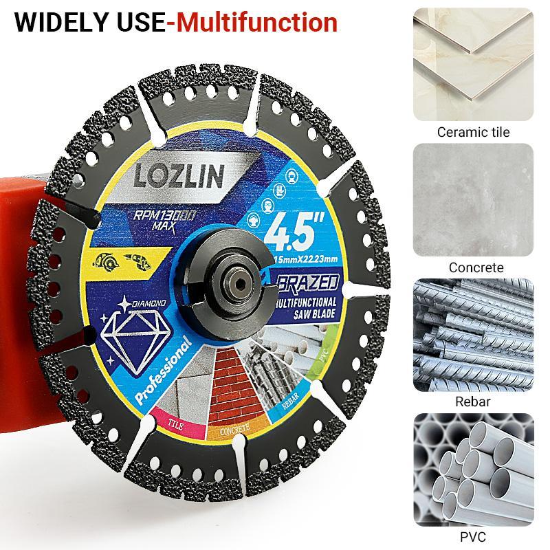 4.5" Multi-Material Cutting Blades - Dry Cut Metal, Tile, Stone & Plastic - Angle Grinder Saw Blades for Alloy, Cast Iron & Marble (115mm) Tool Accessories