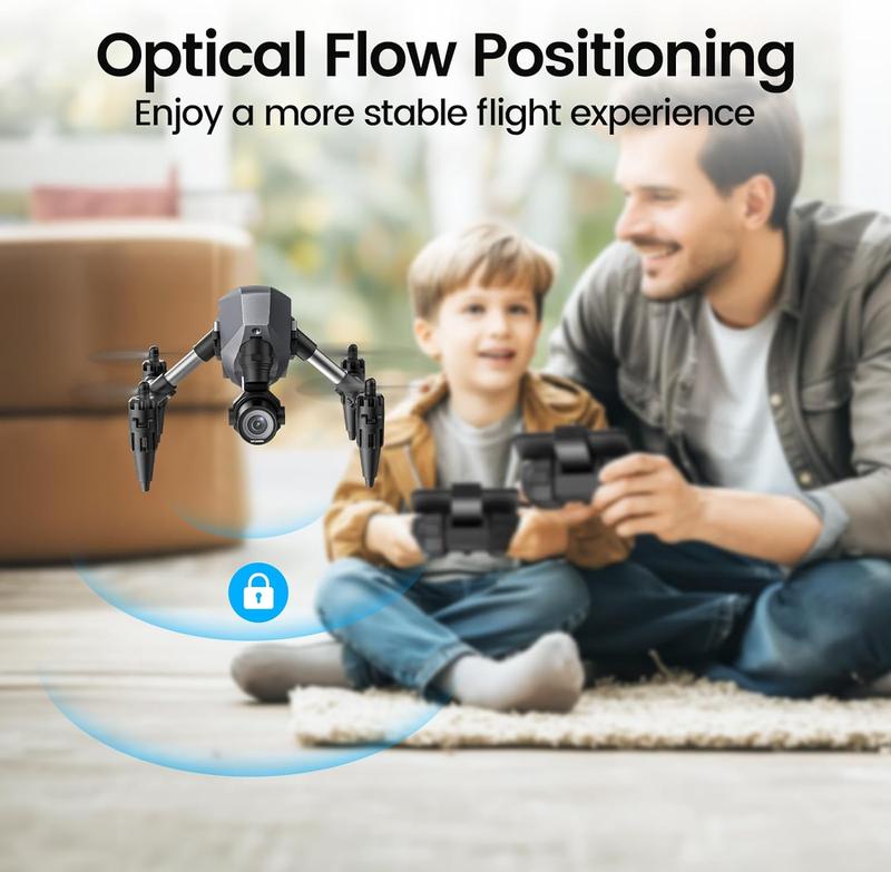 Indoor Mini FPV Drone with 1080P HD Camera, Optical Flow Positioning, 3-Rechargeable Batteries, Headless Mode, 3D Flips, Rechargeable Cool Drone