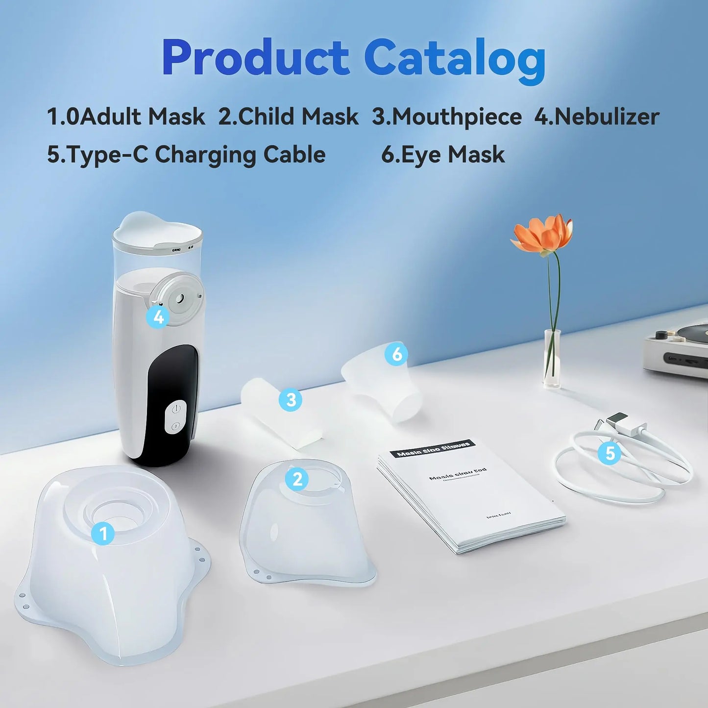 Smart Digital Display Portable Nebulizer for Adults and Kids, Portable Nebulizer for Travel and Home Use, Rechargeable Nebulizer with a Remaining Power Display and 3 Optional Gears