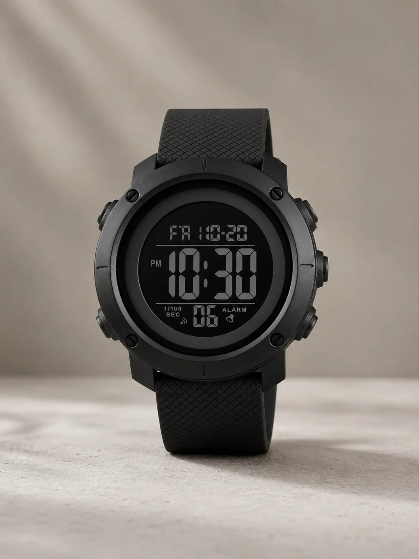 Skmei Full Digital Display Watch, Casual Style Multi-Function PU Band Watch, 50m Waterproof, Quartz Movement, Digital Multifunctional Watch, All Seasons Use
