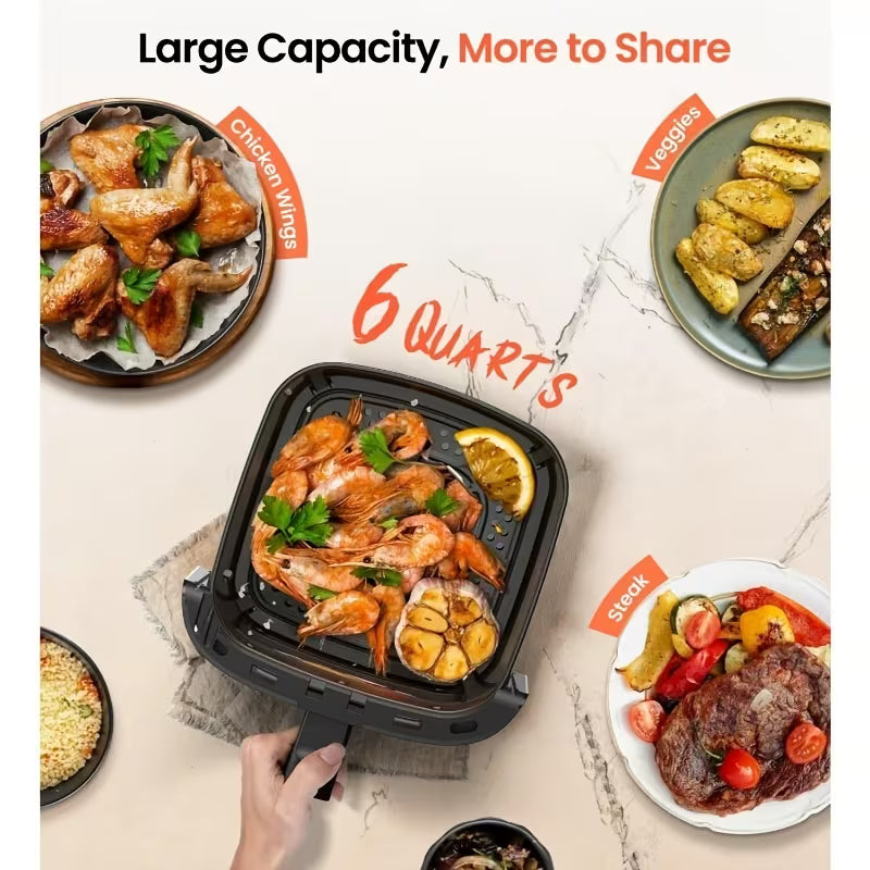 10-in-1 Digital LED Touch Screen Air Fryer, 7.5QT Oilless Cooker, Visible Window & Vortex Air Circulation, 10 Preset Cooking Modes, Dishwasher Sasher Safe Basafe Basket, Large Capacity Household Electric Fryer for Whole Chicken