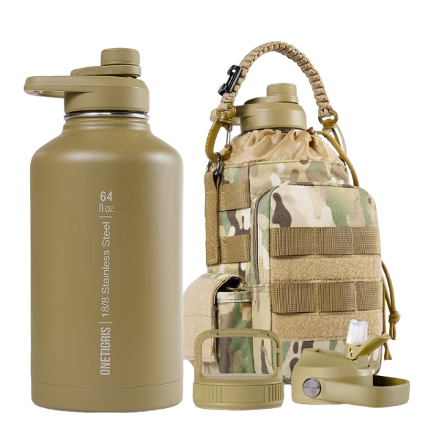 64oz Portable Cold & Hot Stainless Steel Water Bottle with Straw - Reusable Drinkware, Washable Tumbler, Perfect Gift for Dad & Mom Vacuum Insulated Flask Insulated Thermos