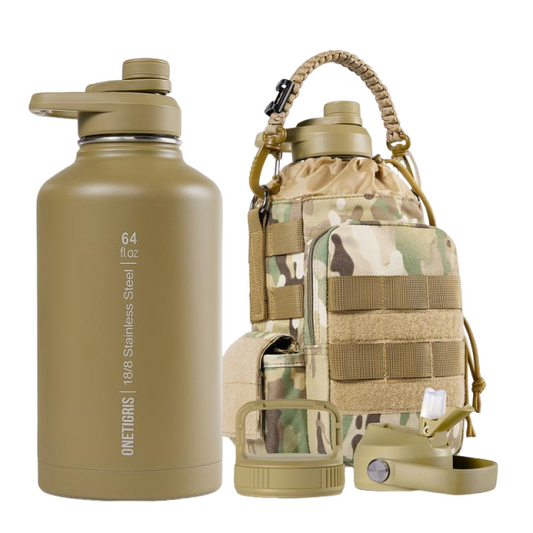 64oz Portable Cold & Hot Stainless Steel Water Bottle with Straw - Reusable Drinkware, Washable Tumbler, Perfect Gift for Dad & Mom Vacuum Insulated Flask Insulated Thermos