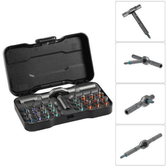 24 in 1 DlY Screwdriver Set,1 Set SwitchableScrewdriver Shape Magnetic Screwdriver Set,Compact and Portable Ratchet Screw0driver SetHome Repair Tool Box