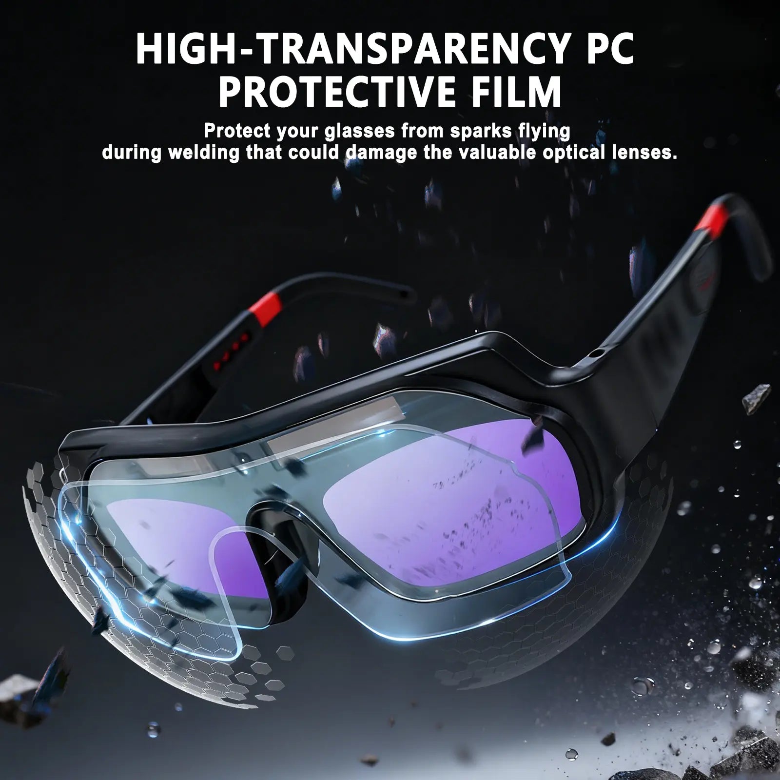FIRMOAK Auto-Darkening Welding Goggles | UV/IR Protection & 1/25000s Reaction - TIG/MIG/ARC Helmet with Clear Lens, Welding Accessories, Tig/Mig/Arc Helmets image 2