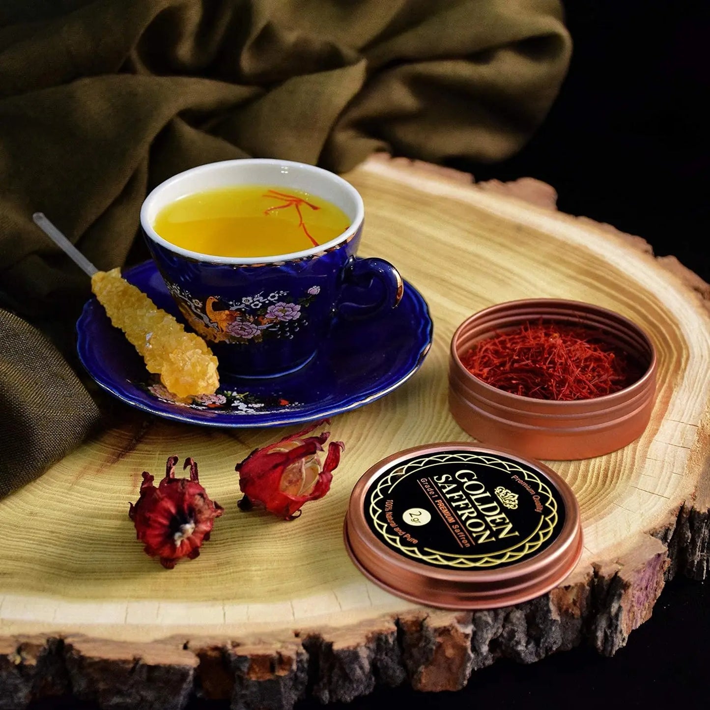 Golden Saffron, Finest Pure Premium All Red Saffron Threads, Grade A+ Super Negin Non-GMO Verified. For Tea, Paella, Rice, Desserts, Golden Milk and Risotto (2 to 75 Grams) image 3