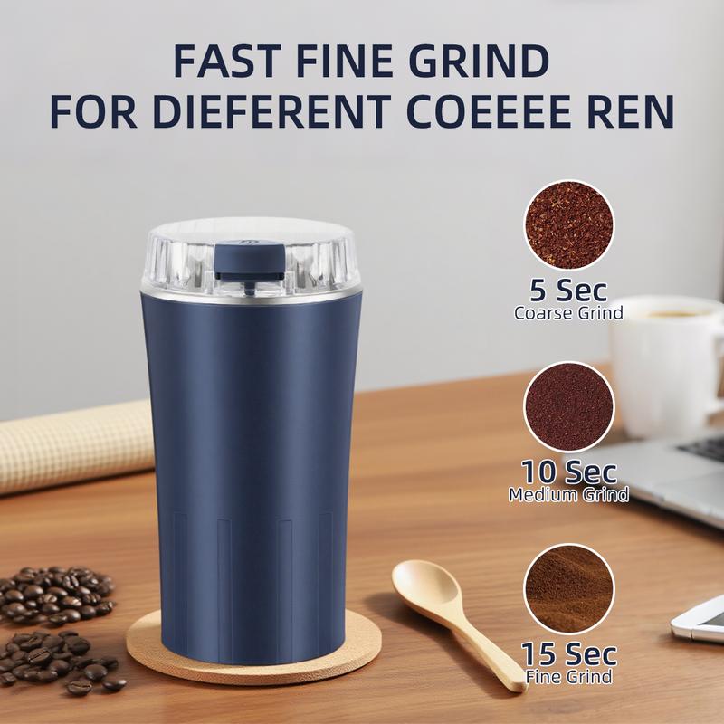 Grind in Seconds! High-Power 300W Electric Coffee Bean Grinder for Nuts, Grains, Spices | Fast & Food-Grade | Stainless Steel Mill | Compact & Easy to Use | A Must-Have Tool for Morning Brew & Healthy Meal Prep | Great Gift Idea!