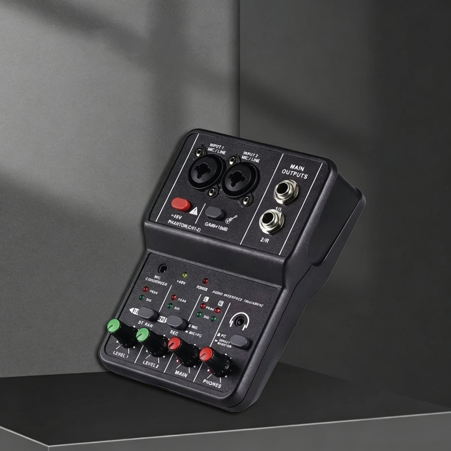 2026 Dual‑Channel USB Audio Interface – XLR Mic Jack, Driver‑Free Mini USB Mixer, 16bit/24khz, Recording Sound Card for PC Music Arrangement