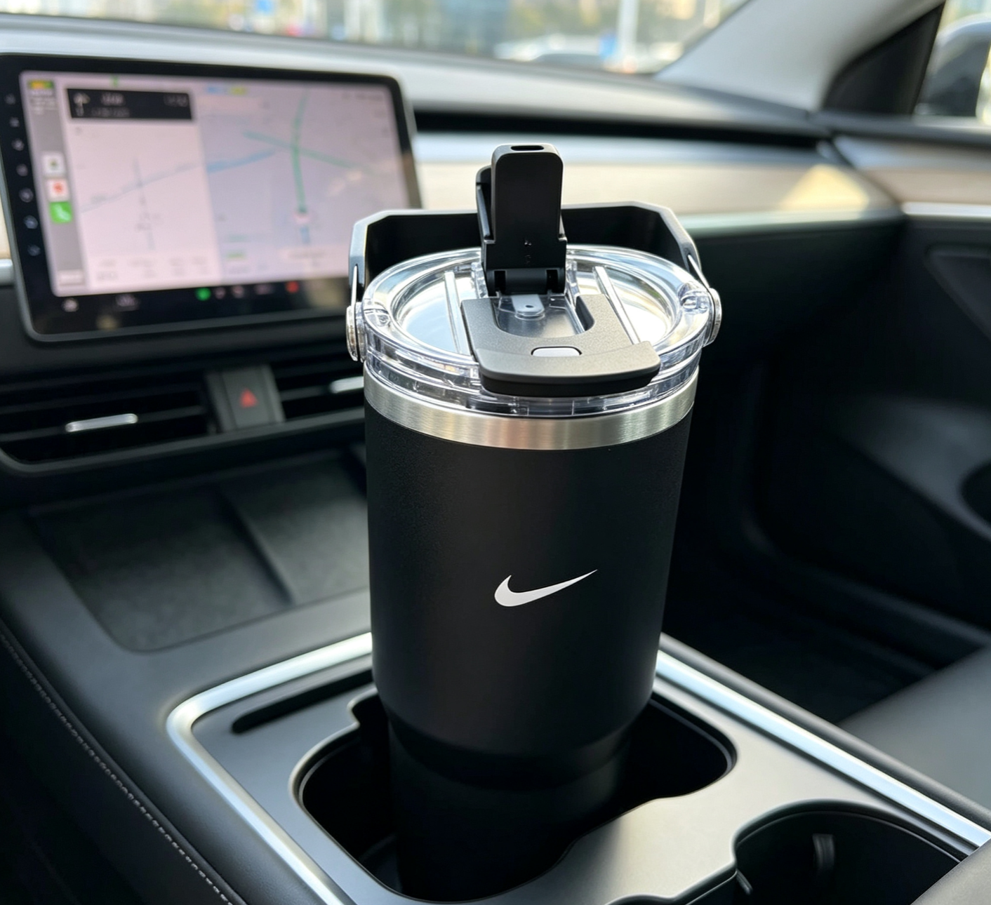 Limited Nike Portable Dual Cup Large Capacity Water Tumbler BT020 Insulated Cold & Hot Mug, Ideal for Fitness & Driving, Must-Have for Hot Weather, Cash On Delivery