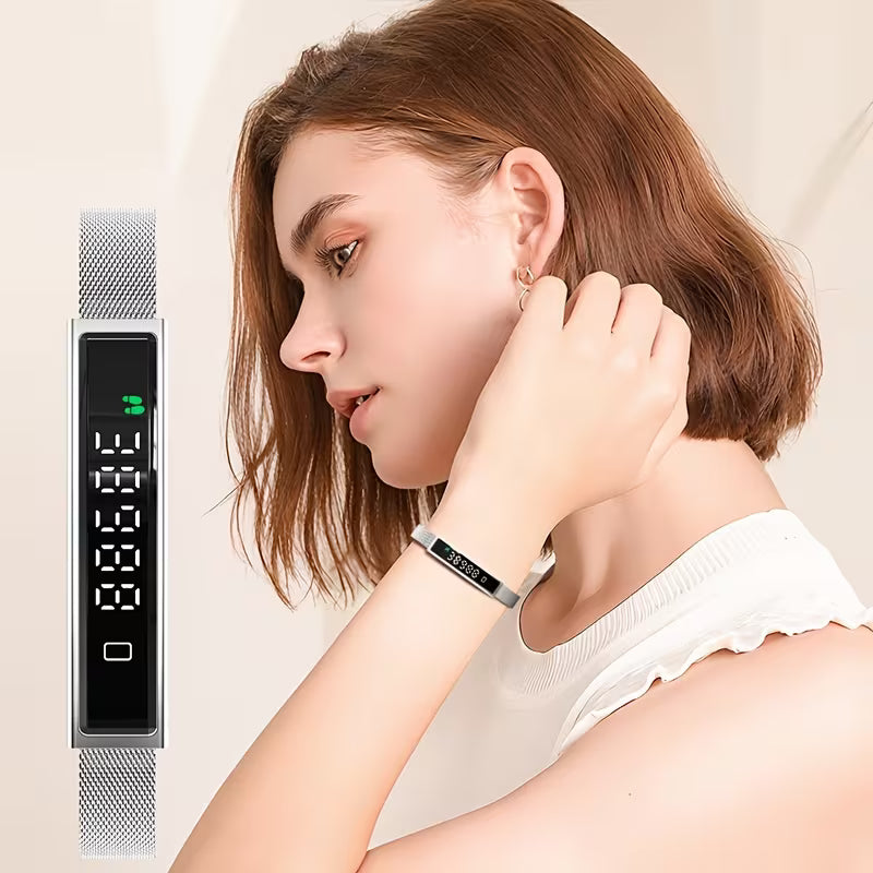 New Fashion Smart Bracelet, Heart Rate Step Counter Sleep Blood Oxygen Monitor, Menstrual Cycle Reminder Waterproof Fitness Band, Multiple Sports Modes & Step Count，Lightweight Smart Watch Compatible with Phones, Valentine’s Day Gift for Men & Women