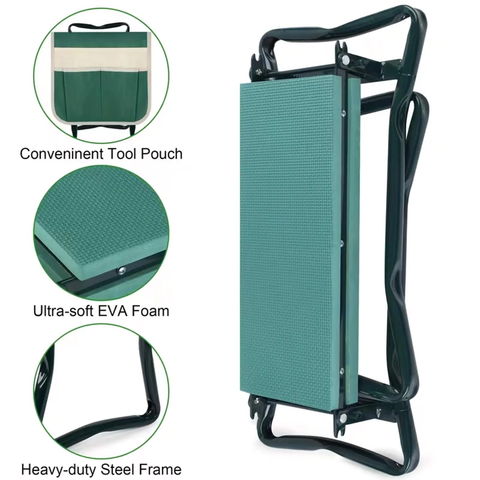 Upgraded Garden Kneeler and Seat with Thicken & Widen Soft Kneeling Pad,Heavy Duty Foldable Gardener Stool with Tool Pouches,Gardening Gifts for Women Mom Men Seniors¡... image 3