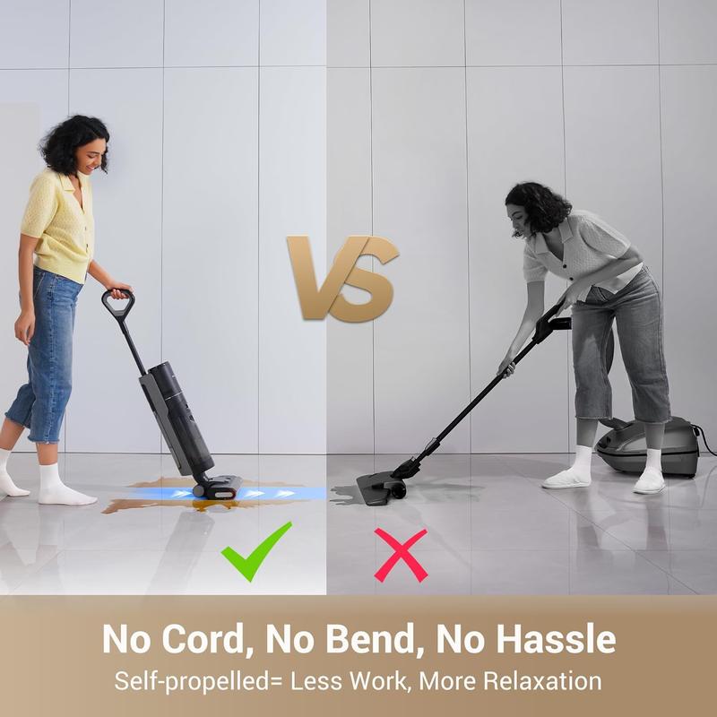 Vacuum Mop, Wet Dry Vacuum Cleaner, Cordless Vacuum Mop All in One with Auto Self-Cleaning, Up to 30 Mins Runtime, Cordless Floor Cleaner Machine for Hard Floors, Edge Cleaning Wet Dry Vacuum