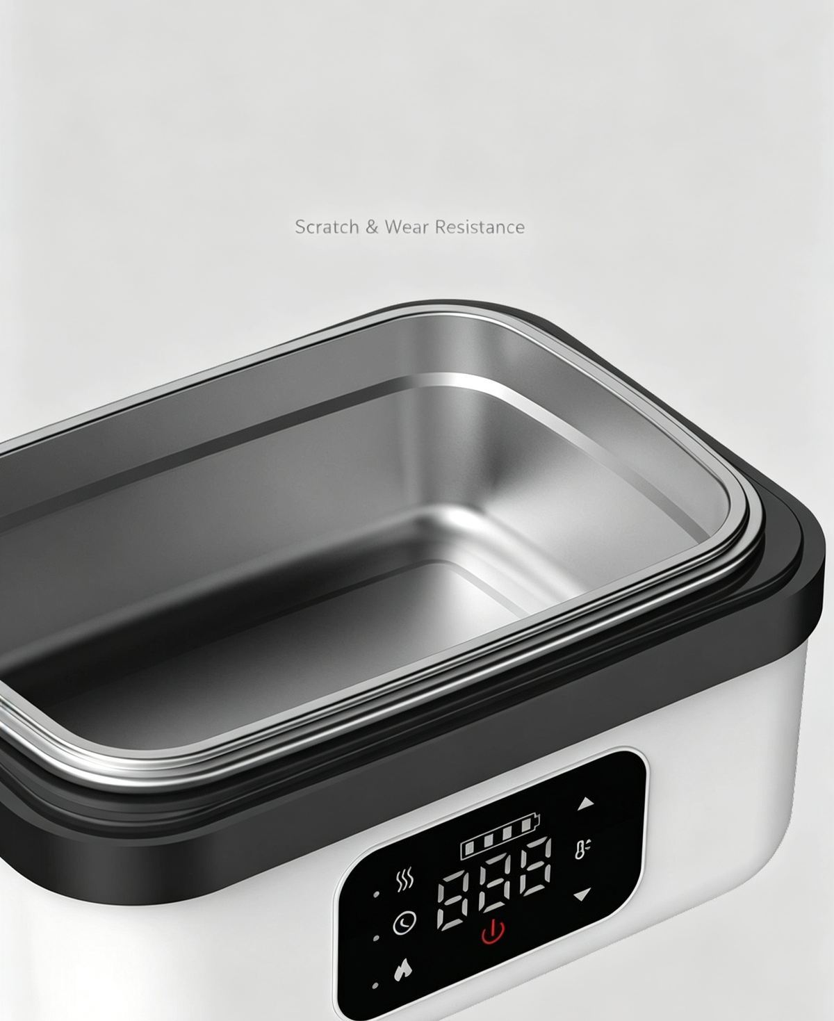 Portable Digital Display Heated Lunch Box, 8000mAh Rechargeable Insulated Bento Box, Stainless Steel Inner Pot with Heat Insulation Layer, Water-Free Wireless Heating, Works as Phone Power Bank, Heated Food Container for Office, School, Car & Camping