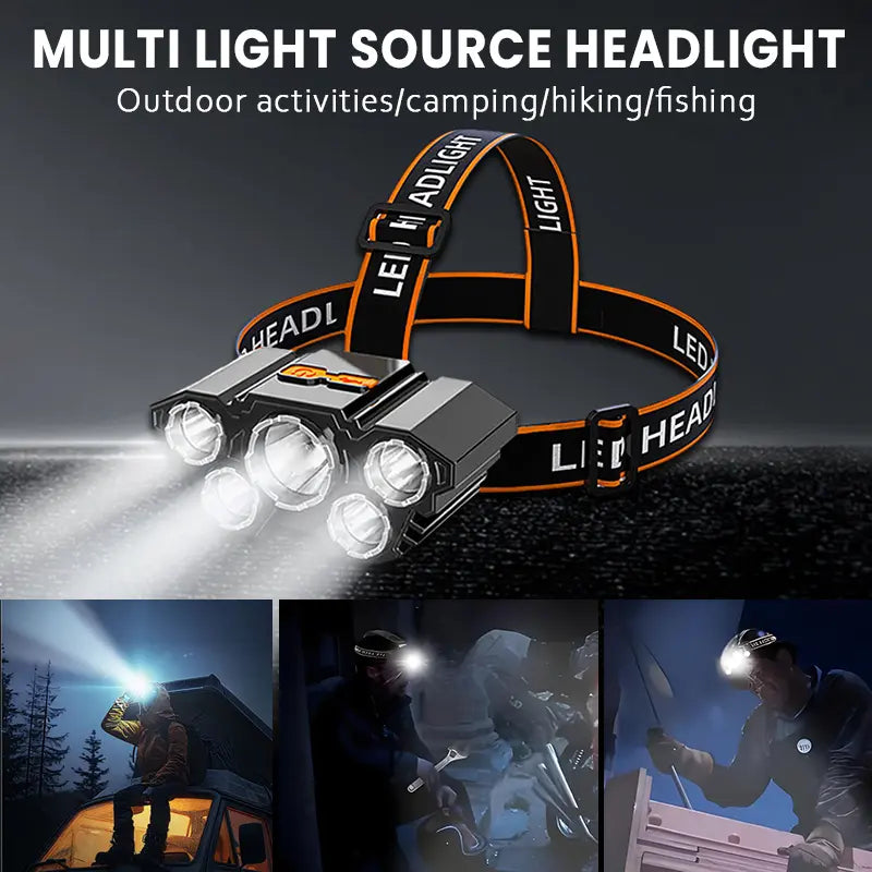 2 Pack Rechargable Headlamp, Led Head Lamp with 3 Modes, Waterproof Head Lights For Forehead, Hard Hat Light, Adjustable Head Flashlight For Adults, Bright Coast Headlamp for Outdoor Camping, Hiking, Running