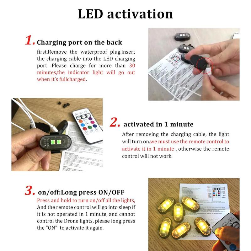 Car LED Light, Multifunctional Car LED Warning Light, Rechargeable Wireless Car Light with Remote Control, Decorative Light, Motorcycle, Truck