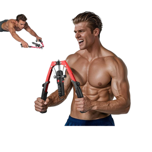 Hydraulic Power Chest Press Machine for Upper Body Strength Training, 2-in-1 Twister arm Trainer with ab Roller Wheel