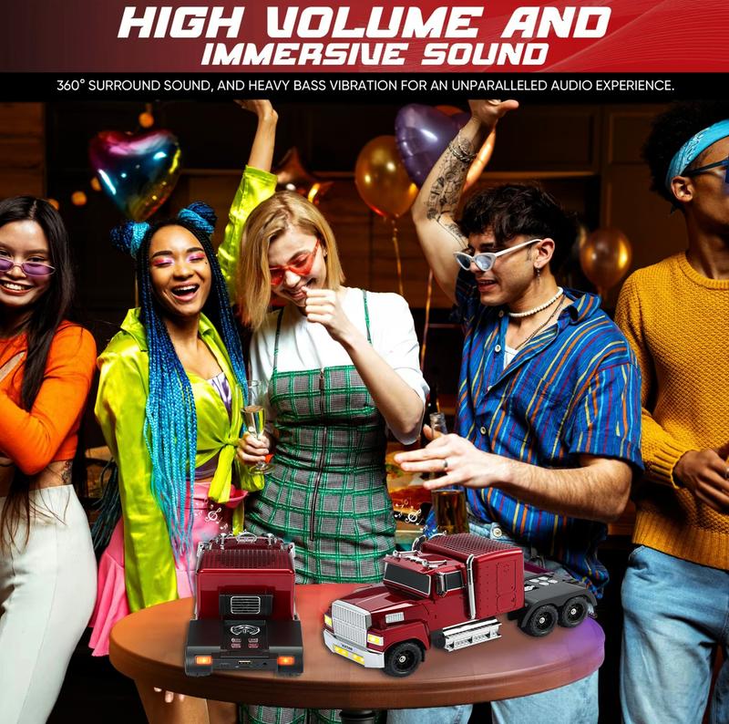 WSTER WS-570 Big Truck Model Bluetooth Speaker, Support USB, TF Card, AUX and FM Stereo, TWS Speaker. Suitable for indoor and outdoor, party, Father's Day, Gift Recommendations for Christmas TikTokShopBlackFriday